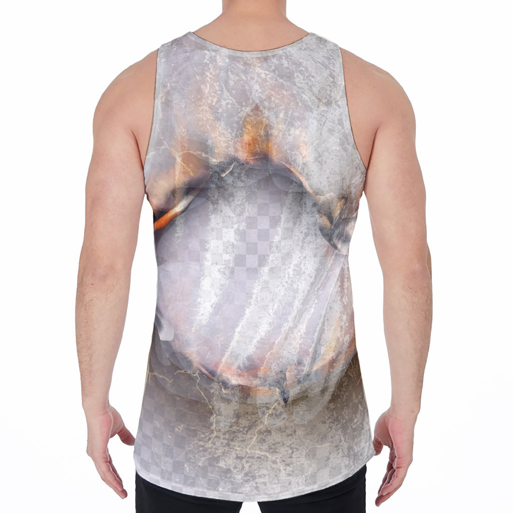 Burning Hole Print Men's Velvet Tank Top