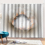 Burning Hole Print Pencil Pleat Curtains