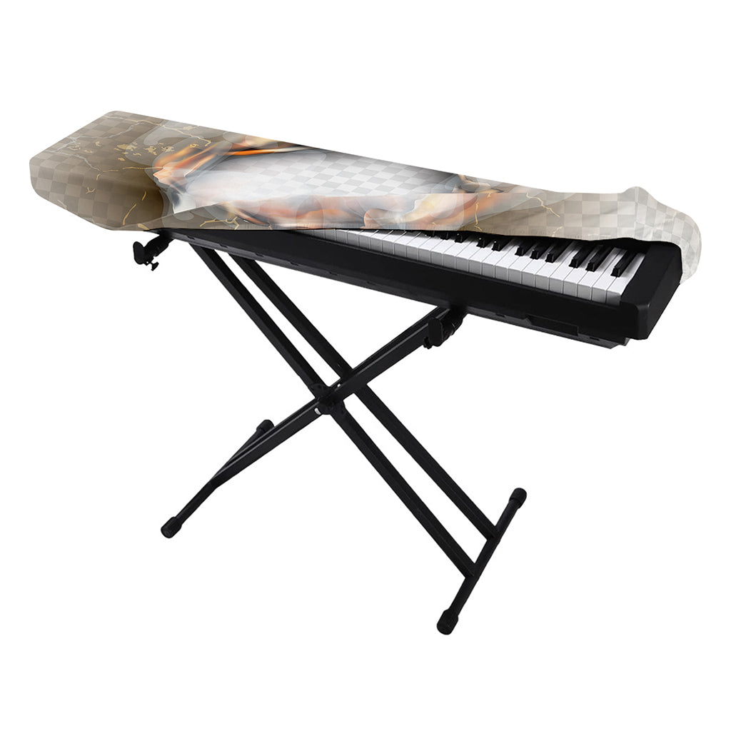 Burning Hole Print Piano Keyboard Cover