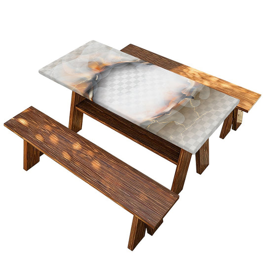 Burning Hole Print Picnic Table Cover