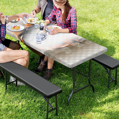 Burning Hole Print Picnic Table Cover