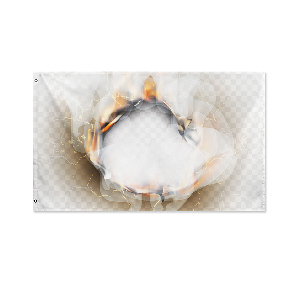 Burning Hole Print Polyester Flag