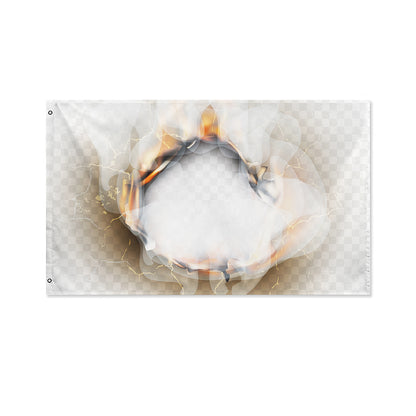 Burning Hole Print Polyester Flag