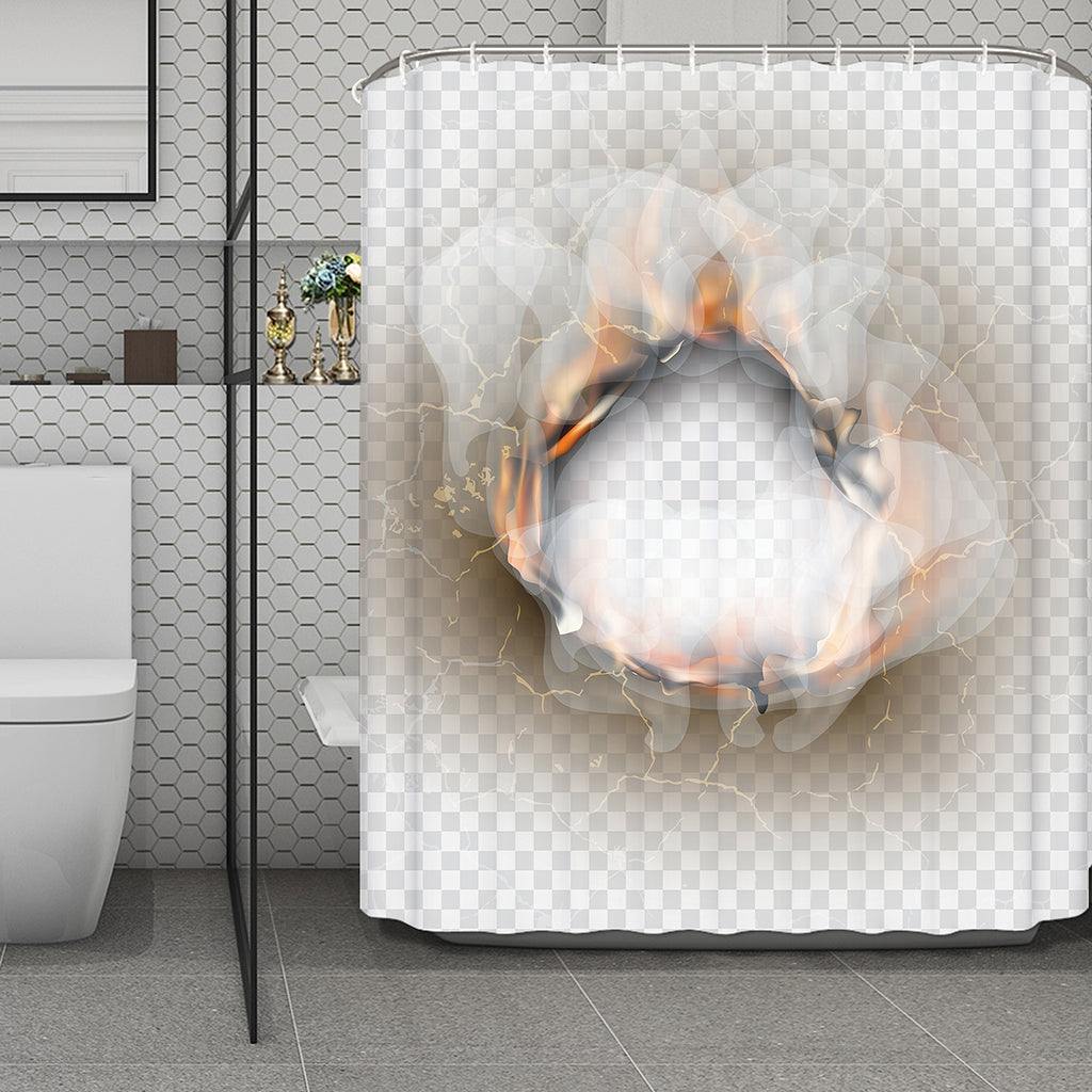 Burning Hole Print Polyester Shower Curtain