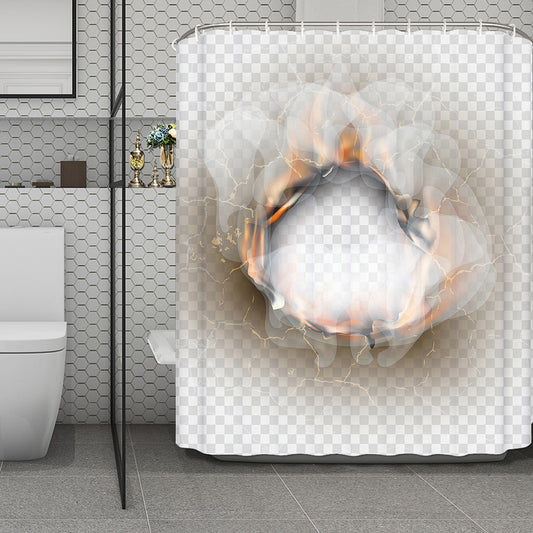 Burning Hole Print Polyester Shower Curtain