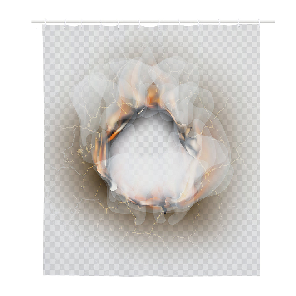 Burning Hole Print Polyester Shower Curtain