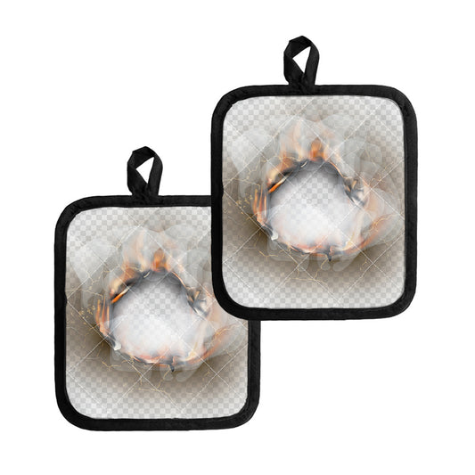 Burning Hole Print Pot Holders