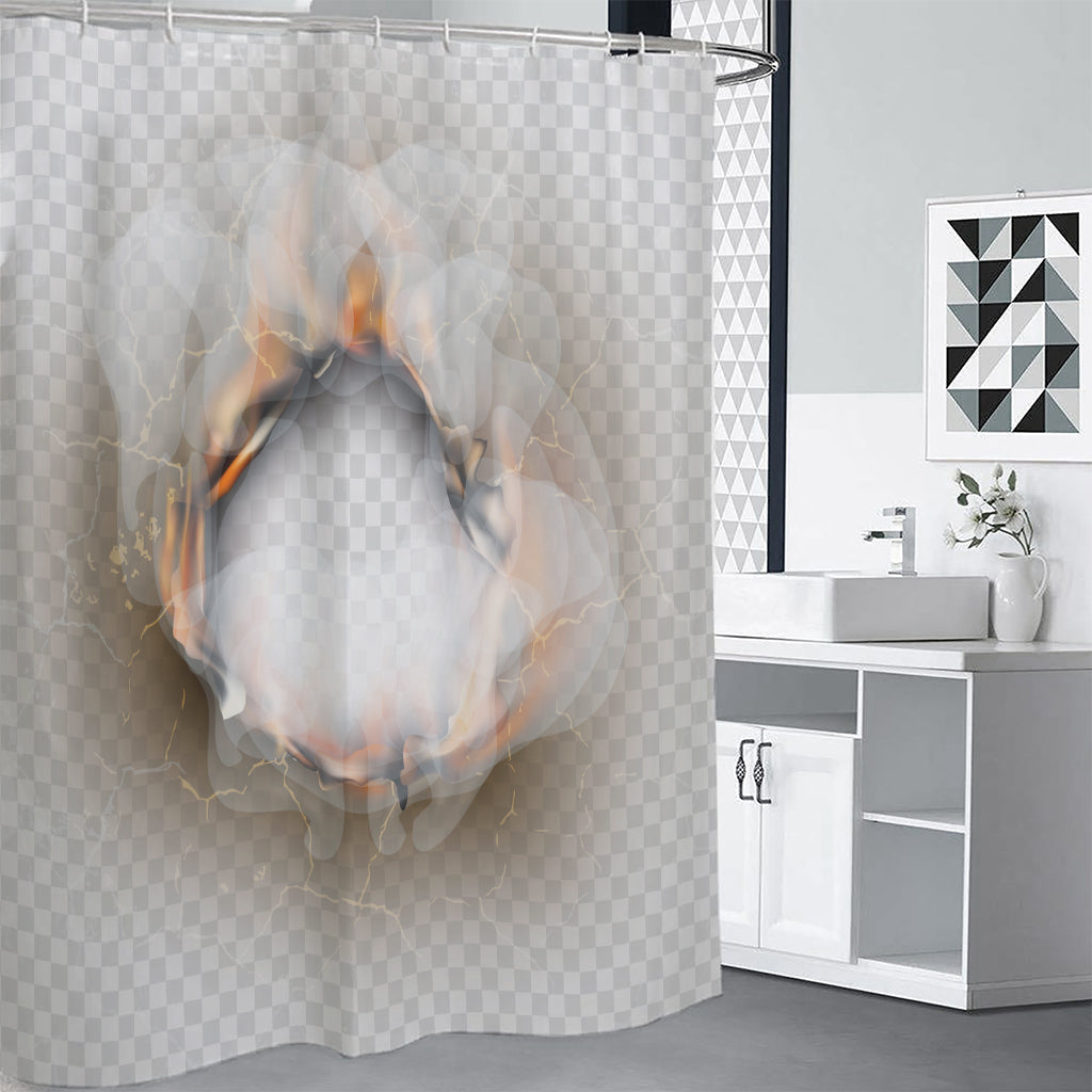 Burning Hole Print Premium Shower Curtain