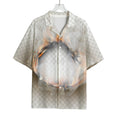 Burning Hole Print Rayon Hawaiian Shirt