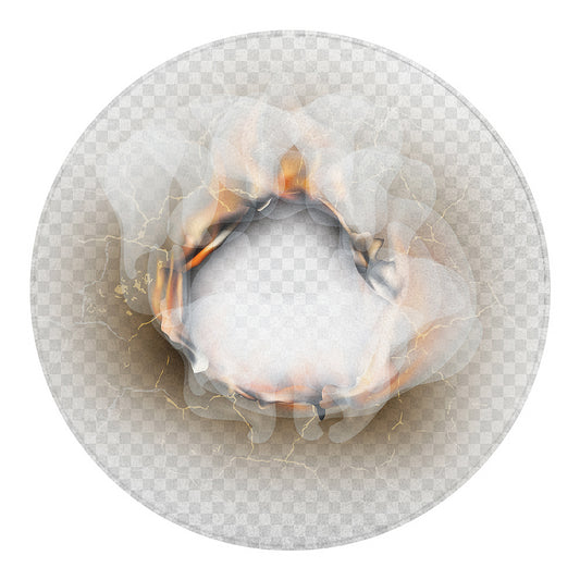 Burning Hole Print Round Blanket