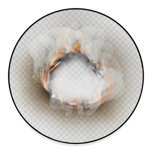 Burning Hole Print Round Floor Mat