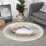 Burning Hole Print Round Rug