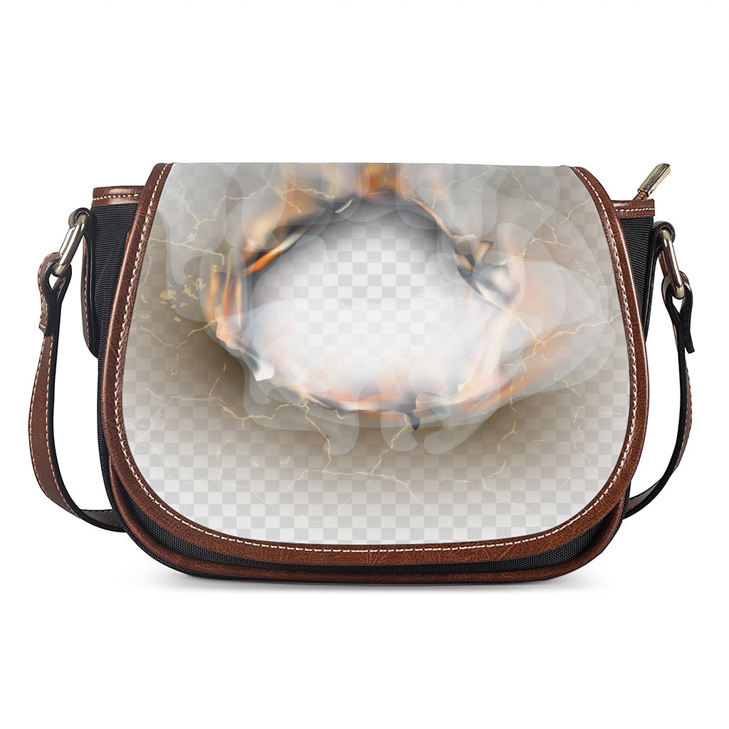 Burning Hole Print Saddle Bag