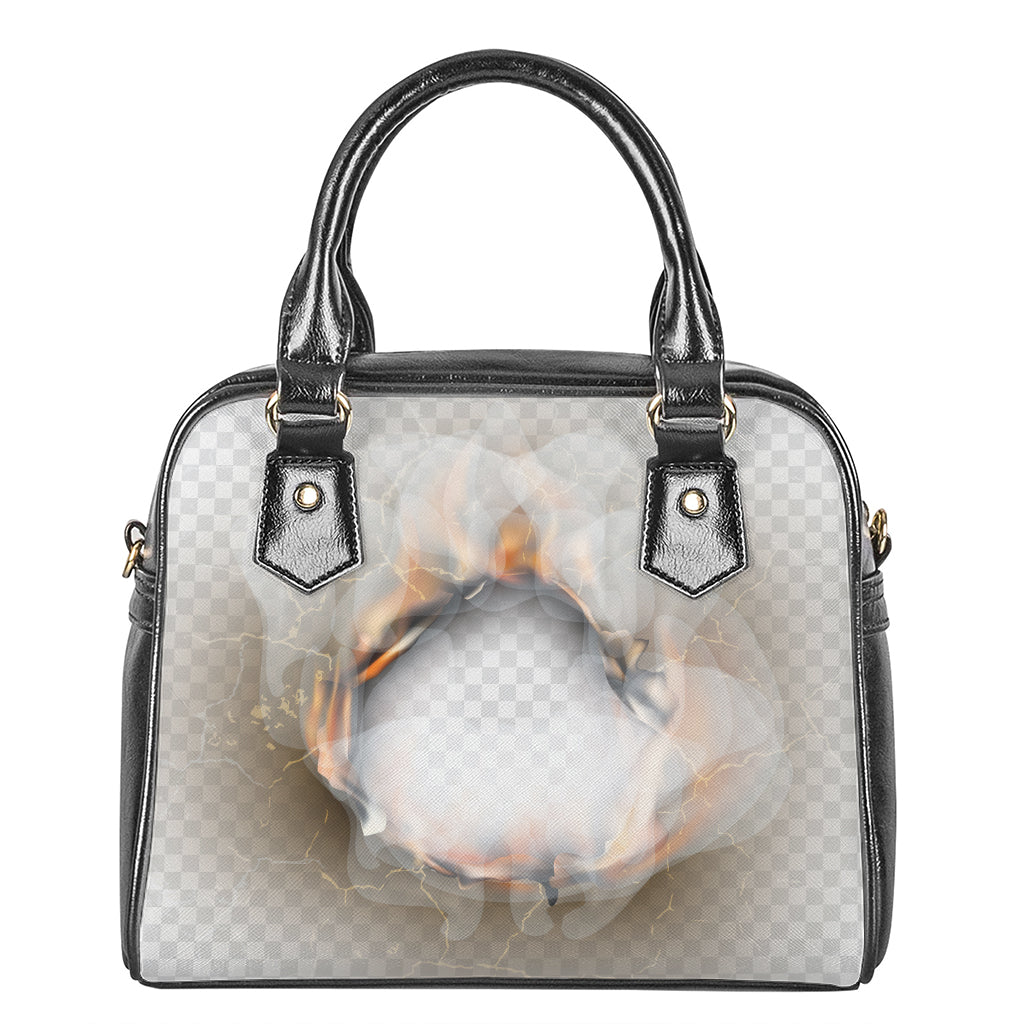 Burning Hole Print Shoulder Handbag