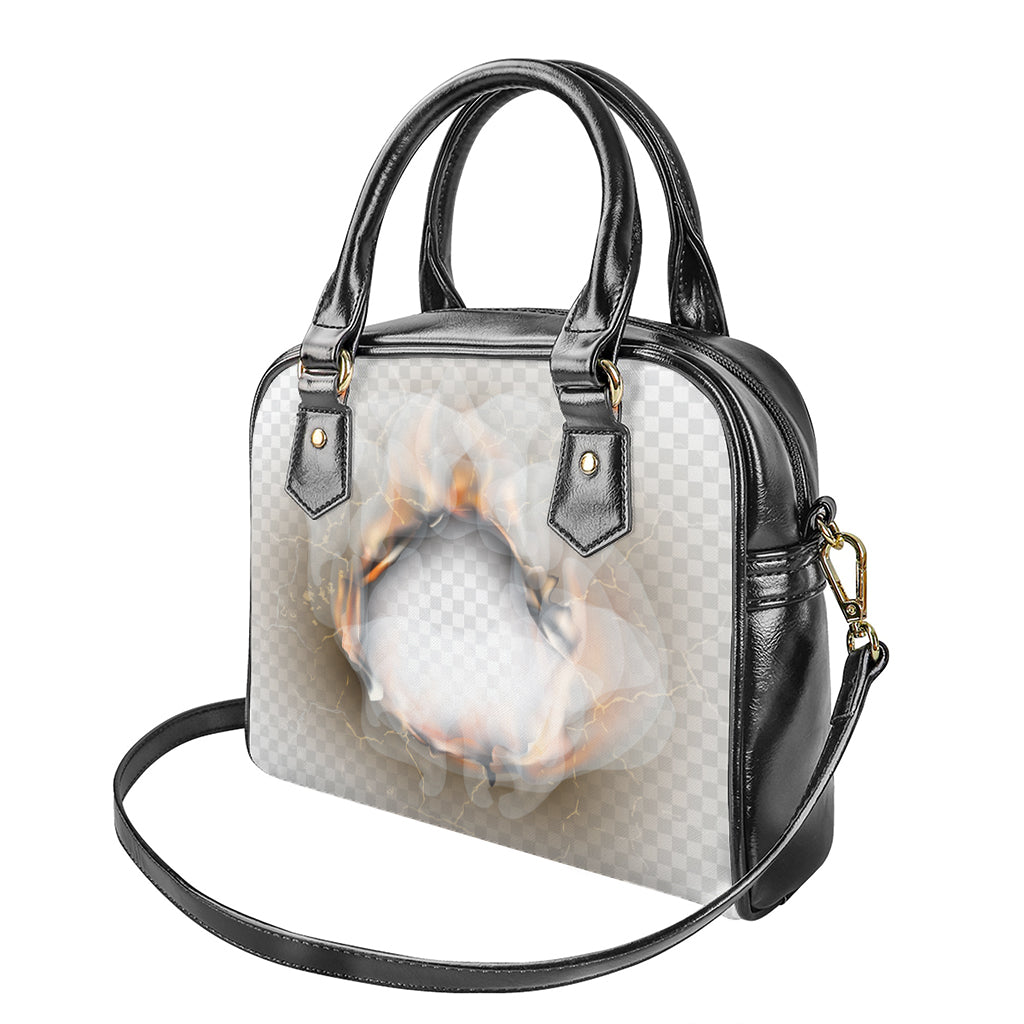 Burning Hole Print Shoulder Handbag