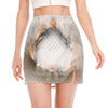 Burning Hole Print Side Slit Mini Skirt