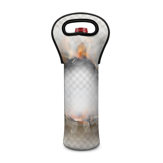 Burning Hole Print Single Neoprene Wine Tote