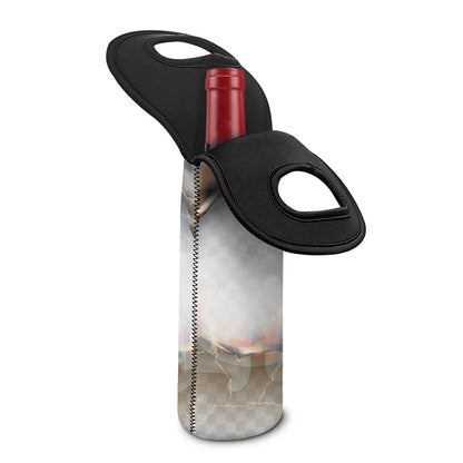 Burning Hole Print Single Neoprene Wine Tote
