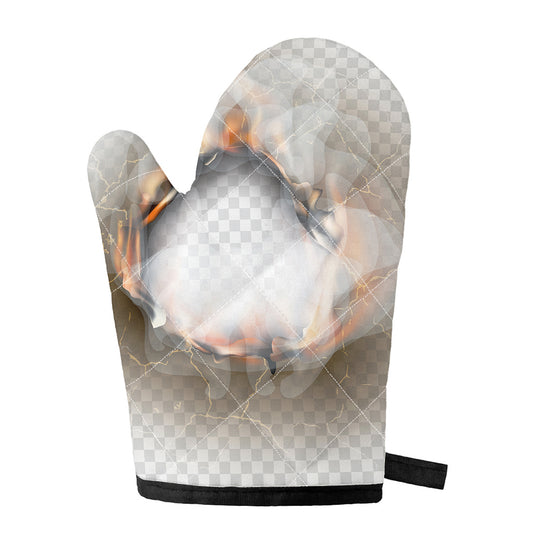 Burning Hole Print Single Oven Mitt