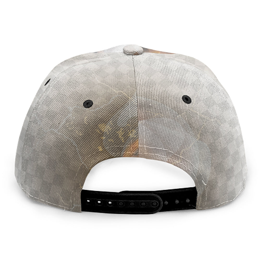 Burning Hole Print Snapback Cap