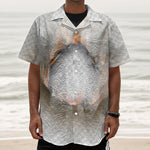 Burning Hole Print Textured Short Sleeve Shirt