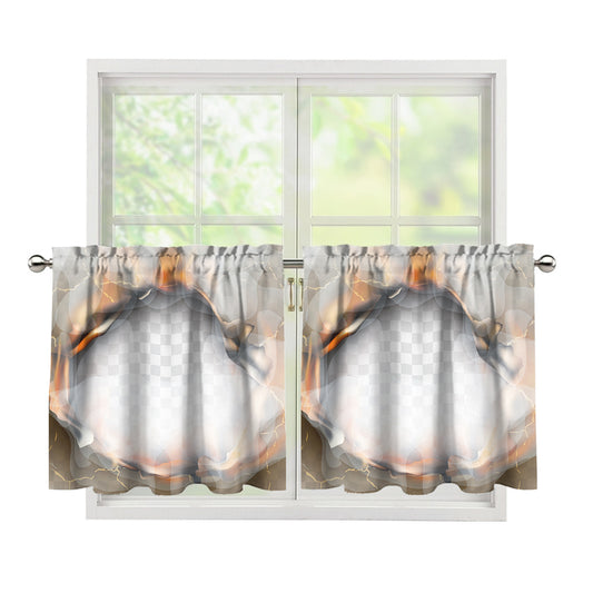 Burning Hole Print Tier Curtains