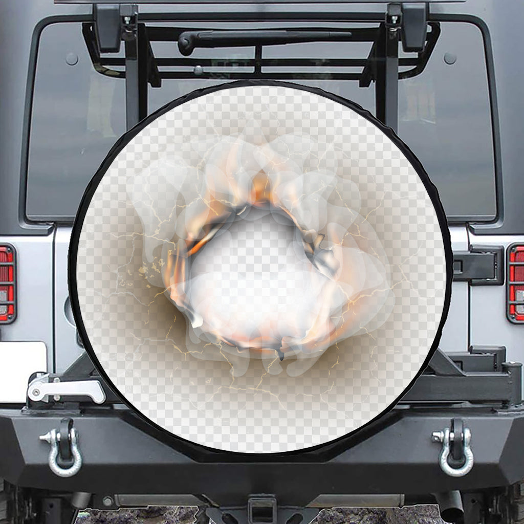 Burning Hole Print Tire Cover