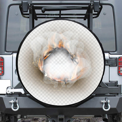 Burning Hole Print Tire Cover