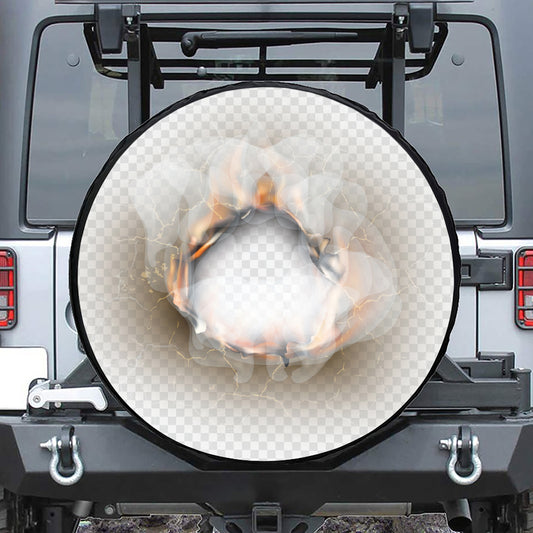 Burning Hole Print Tire Cover