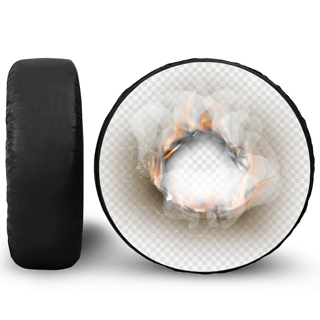 Burning Hole Print Tire Cover
