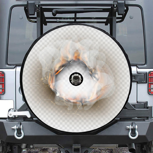 Burning Hole Print Tire Cover With Camera Hole