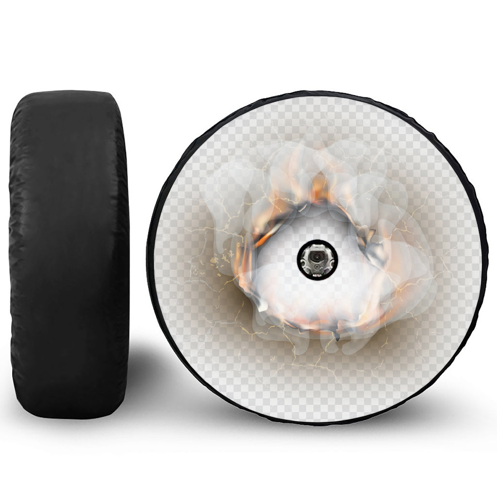 Burning Hole Print Tire Cover With Camera Hole