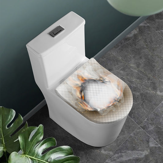 Burning Hole Print Toilet Lid Cover