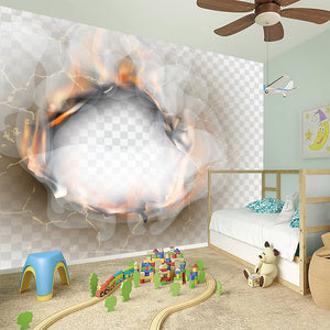 Burning Hole Print Wall Sticker