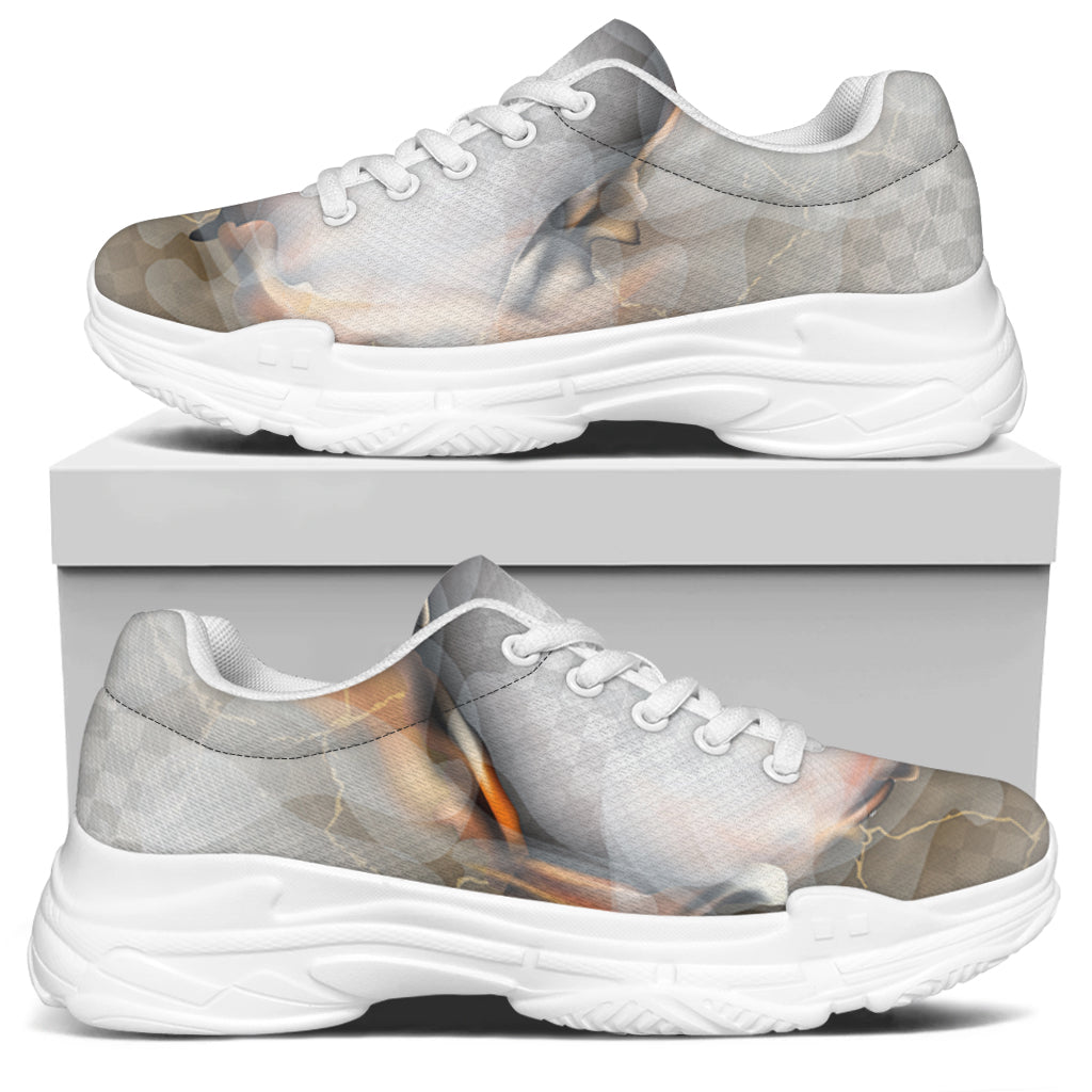 Burning Hole Print White Chunky Shoes