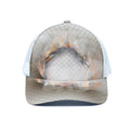 Burning Hole Print White Mesh Trucker Hat