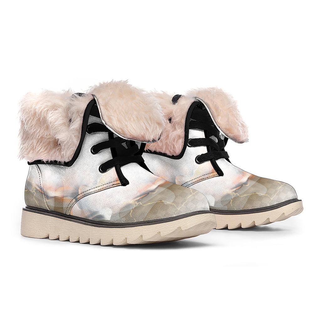 Burning Hole Print Winter Boots