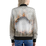 Burning Hole Print Women's Bomber Jacket