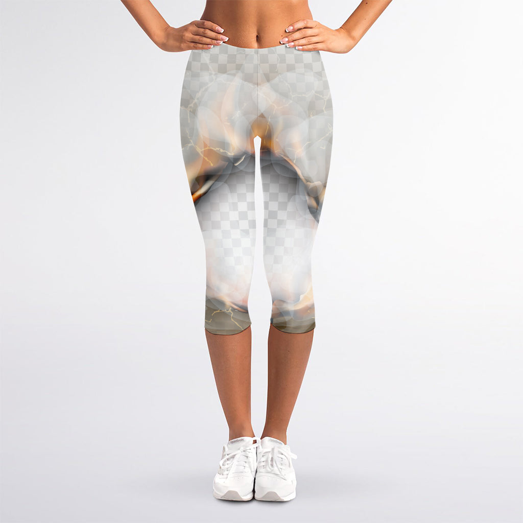 Burning Hole Print Women's Capri Leggings