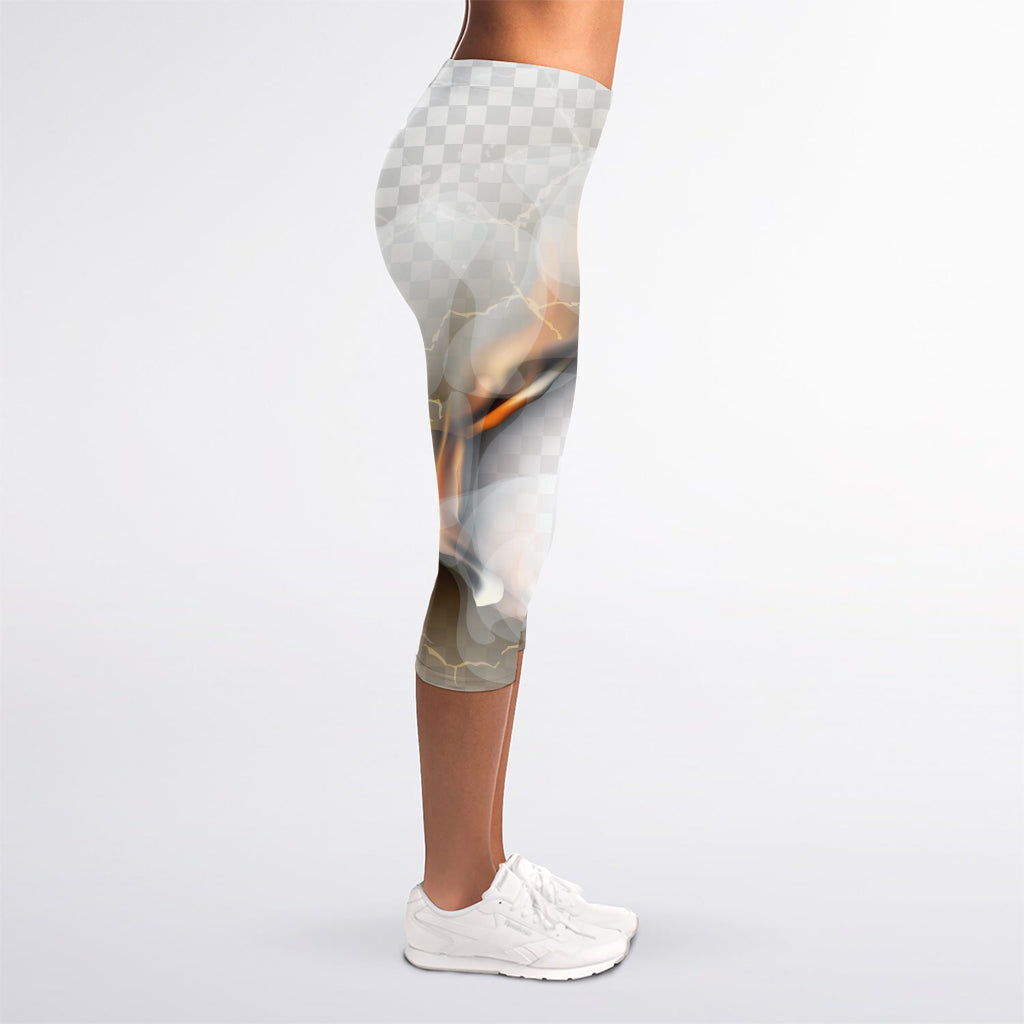 Burning Hole Print Women's Capri Leggings