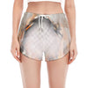 Burning Hole Print Women's Split Running Shorts