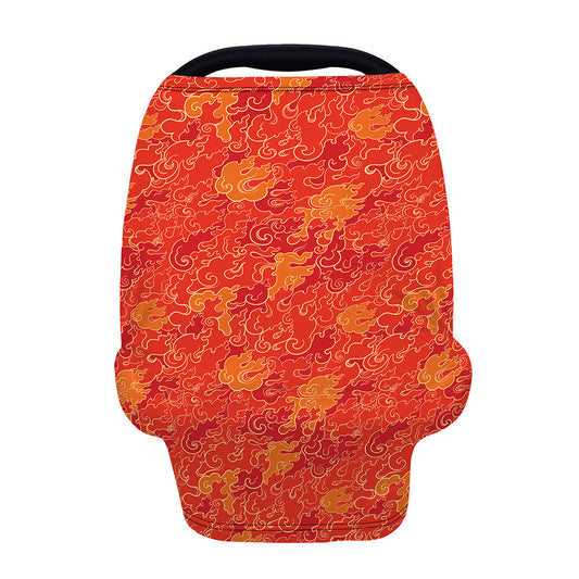 Burning Japanese Flame Pattern Print Baby Seat Cover
