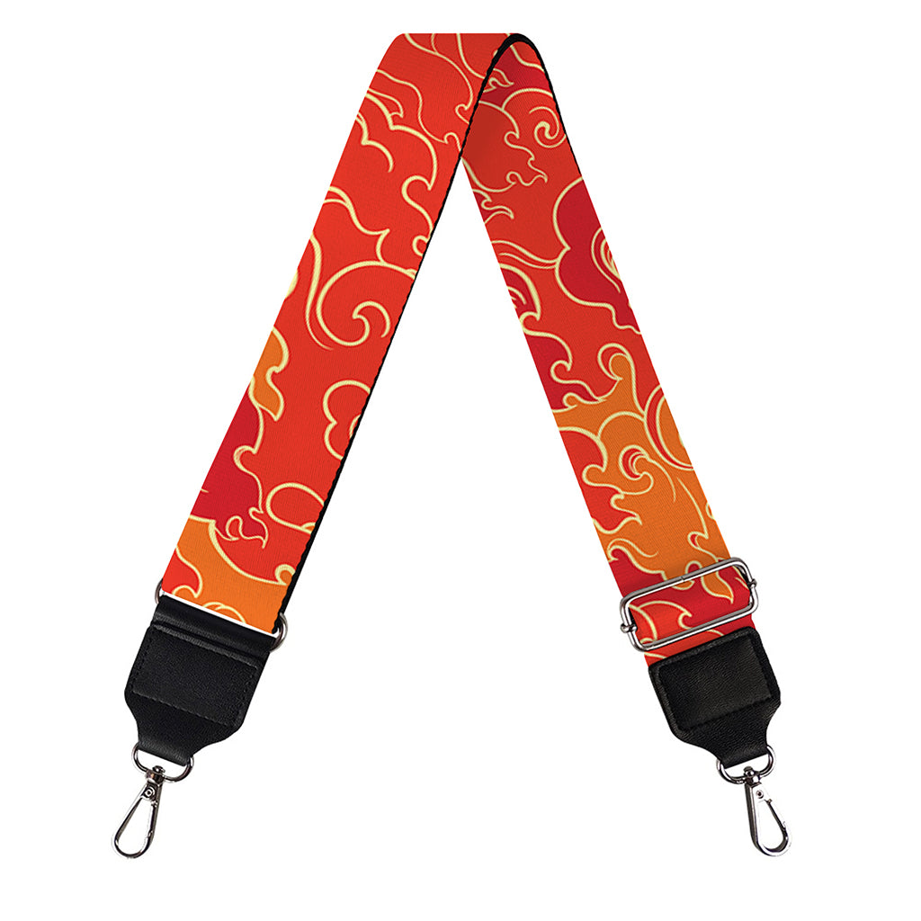 Burning Japanese Flame Pattern Print Bag Strap