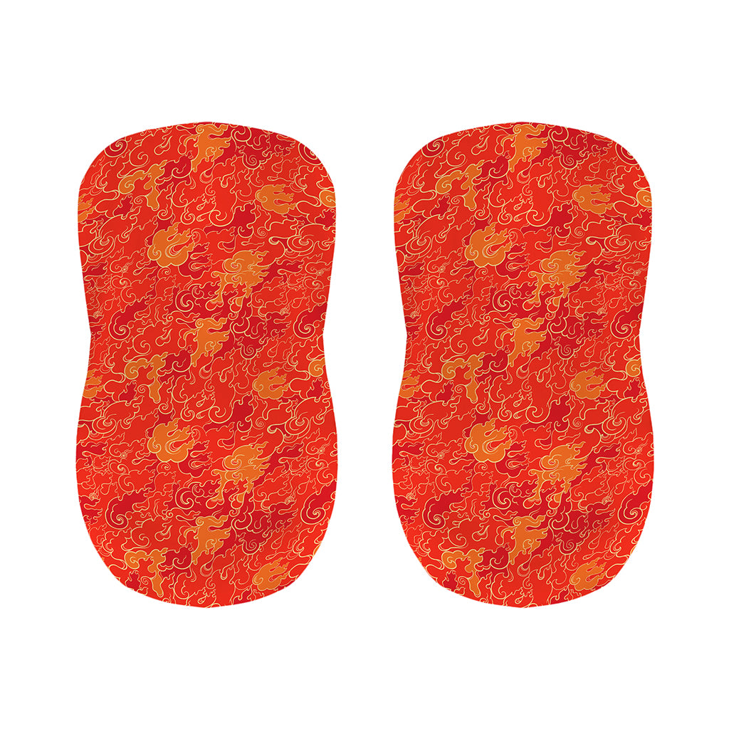 Burning Japanese Flame Pattern Print Bar Stool Covers