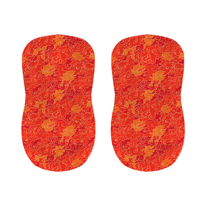 Burning Japanese Flame Pattern Print Bar Stool Covers