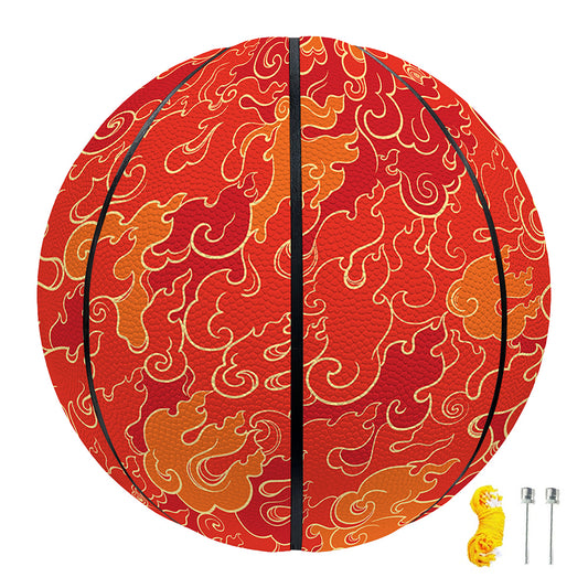 Burning Japanese Flame Pattern Print Basketball