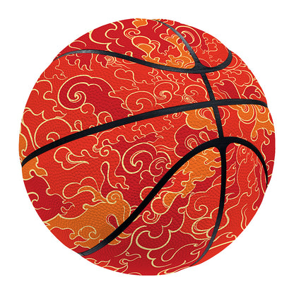 Burning Japanese Flame Pattern Print Basketball