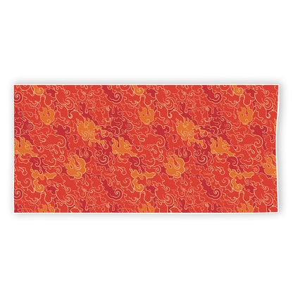 Burning Japanese Flame Pattern Print Beach Towel
