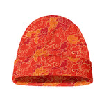 Burning Japanese Flame Pattern Print Beanie
