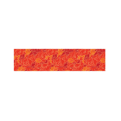 Burning Japanese Flame Pattern Print Bed Runner